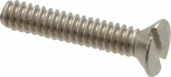 Value Collection - #6-32 UNC, 3/4" OAL Slotted Drive Machine Screw - Flat Head, Grade 18-8 Stainless Steel, Uncoated, Without Washer - Americas Industrial Supply