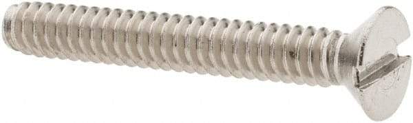 Value Collection - #6-32 UNC, 1" OAL Slotted Drive Machine Screw - Flat Head, Grade 18-8 Stainless Steel, Uncoated, Without Washer - Americas Industrial Supply