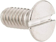 Value Collection - #8-32 UNC, 3/8" OAL Slotted Drive Machine Screw - Flat Head, Grade 18-8 Stainless Steel, Uncoated, Without Washer - Americas Industrial Supply
