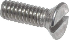 Value Collection - #8-32 UNC, 1/2" OAL Slotted Drive Machine Screw - Flat Head, Grade 18-8 Stainless Steel, Uncoated, Without Washer - Americas Industrial Supply