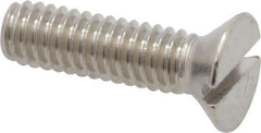 Value Collection - #8-32 UNC, 5/8" OAL Slotted Drive Machine Screw - Flat Head, Grade 18-8 Stainless Steel, Uncoated, Without Washer - Americas Industrial Supply