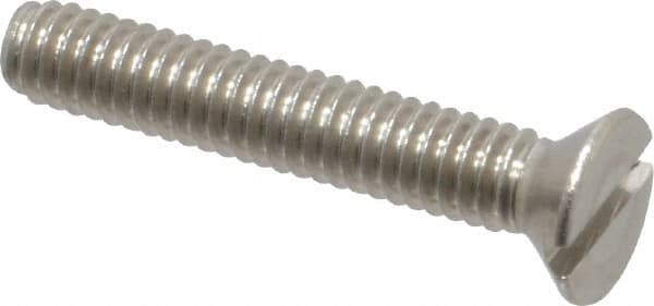 Value Collection - #8-32 UNC, 1" OAL Slotted Drive Machine Screw - Flat Head, Grade 18-8 Stainless Steel, Uncoated, Without Washer - Americas Industrial Supply