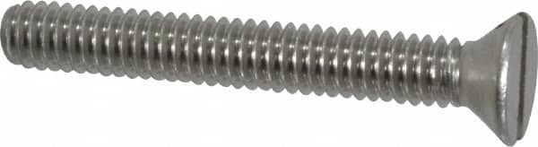 Value Collection - #8-32 UNC, 1-1/4" OAL Slotted Drive Machine Screw - Flat Head, Grade 18-8 Stainless Steel, Uncoated, Without Washer - Americas Industrial Supply