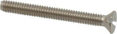Value Collection - #8-32 UNC, 1-1/2" OAL Slotted Drive Machine Screw - Flat Head, Grade 18-8 Stainless Steel, Uncoated, Without Washer - Americas Industrial Supply