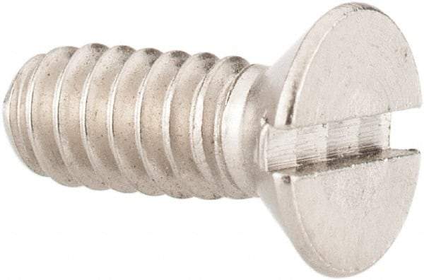 Value Collection - #10-24 UNC, 1/2" OAL Slotted Drive Machine Screw - Flat Head, Grade 18-8 Stainless Steel, Uncoated, Without Washer - Americas Industrial Supply