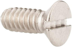 Value Collection - #10-24 UNC, 1/2" OAL Slotted Drive Machine Screw - Flat Head, Grade 18-8 Stainless Steel, Uncoated, Without Washer - Americas Industrial Supply
