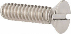 Value Collection - #10-24 UNC, 3/4" OAL Slotted Drive Machine Screw - Flat Head, Grade 18-8 Stainless Steel, Uncoated, Without Washer - Americas Industrial Supply