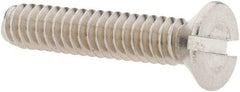 Value Collection - #10-24 UNC, 1" OAL Slotted Drive Machine Screw - Flat Head, Grade 18-8 Stainless Steel, Uncoated, Without Washer - Americas Industrial Supply