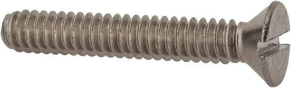 Value Collection - #10-24 UNC, 1-1/4" OAL Slotted Drive Machine Screw - Flat Head, Grade 18-8 Stainless Steel, Uncoated, Without Washer - Americas Industrial Supply