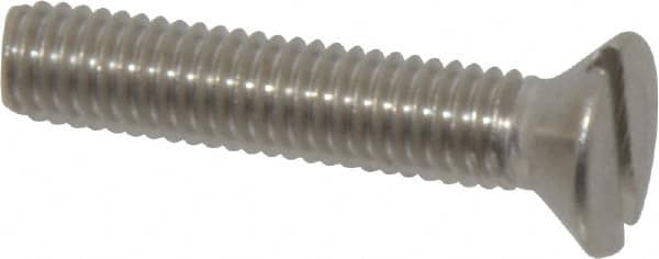Value Collection - #10-32 UNF, 1" OAL Slotted Drive Machine Screw - Flat Head, Grade 18-8 Stainless Steel, Uncoated, Without Washer - Americas Industrial Supply