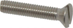 Value Collection - #10-32 UNF, 1" OAL Slotted Drive Machine Screw - Flat Head, Grade 18-8 Stainless Steel, Uncoated, Without Washer - Americas Industrial Supply