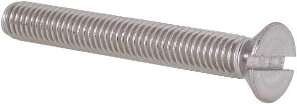 Value Collection - #10-32 UNF, 1-1/2" OAL Slotted Drive Machine Screw - Flat Head, Grade 18-8 Stainless Steel, Uncoated, Without Washer - Americas Industrial Supply