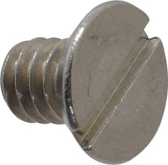 Value Collection - 1/4-20 UNC, 3/8" OAL Slotted Drive Machine Screw - Flat Head, Grade 18-8 Stainless Steel, Uncoated, Without Washer - Americas Industrial Supply