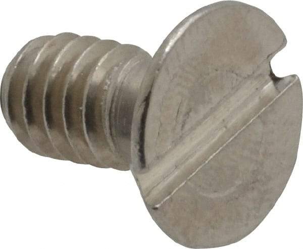 Value Collection - 1/4-20 UNC, 1/2" OAL Slotted Drive Machine Screw - Flat Head, Grade 18-8 Stainless Steel, Uncoated, Without Washer - Americas Industrial Supply