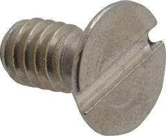 Value Collection - 1/4-20 UNC, 1/2" OAL Slotted Drive Machine Screw - Flat Head, Grade 18-8 Stainless Steel, Uncoated, Without Washer - Americas Industrial Supply