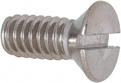 Value Collection - 1/4-20 UNC, 5/8" OAL Slotted Drive Machine Screw - Flat Head, Grade 18-8 Stainless Steel, Uncoated, Without Washer - Americas Industrial Supply