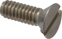 Value Collection - 1/4-20 UNC, 3/4" OAL Slotted Drive Machine Screw - Flat Head, Grade 18-8 Stainless Steel, Uncoated, Without Washer - Americas Industrial Supply