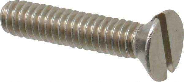 Value Collection - 1/4-20 UNC, 1-1/4" OAL Slotted Drive Machine Screw - Flat Head, Grade 18-8 Stainless Steel, Uncoated, Without Washer - Americas Industrial Supply