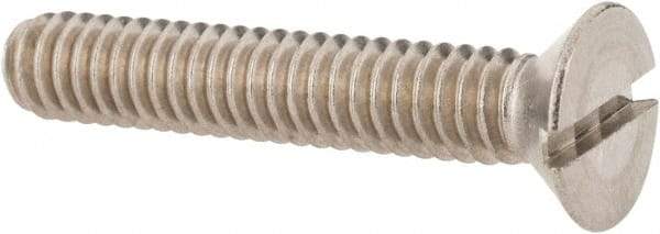 Value Collection - 1/4-20 UNC, 1-1/2" OAL Slotted Drive Machine Screw - Flat Head, Grade 18-8 Stainless Steel, Uncoated, Without Washer - Americas Industrial Supply