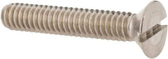 Value Collection - 1/4-20 UNC, 1-1/2" OAL Slotted Drive Machine Screw - Flat Head, Grade 18-8 Stainless Steel, Uncoated, Without Washer - Americas Industrial Supply