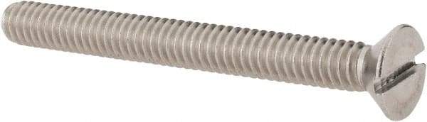 Value Collection - 1/4-20 UNC, 2-1/2" OAL Slotted Drive Machine Screw - Flat Head, Grade 18-8 Stainless Steel, Uncoated, Without Washer - Americas Industrial Supply