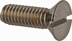 Value Collection - 5/16-18 UNC, 1" OAL Slotted Drive Machine Screw - Flat Head, Grade 18-8 Stainless Steel, Uncoated, Without Washer - Americas Industrial Supply