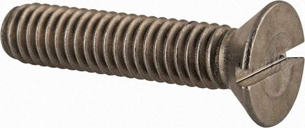Value Collection - 5/16-18 UNC, 1-1/2" OAL Slotted Drive Machine Screw - Flat Head, Grade 18-8 Stainless Steel, Uncoated, Without Washer - Americas Industrial Supply