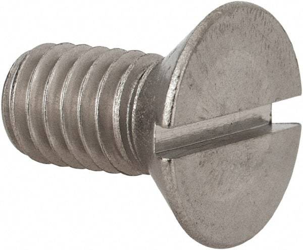 Value Collection - 3/8-16 UNC, 3/4" OAL Slotted Drive Machine Screw - Flat Head, Grade 18-8 Stainless Steel, Uncoated, Without Washer - Americas Industrial Supply