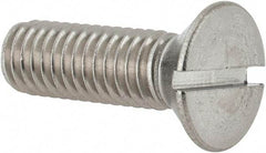 Value Collection - 3/8-16 UNC, 1-1/4" OAL Slotted Drive Machine Screw - Flat Head, Grade 18-8 Stainless Steel, Uncoated, Without Washer - Americas Industrial Supply