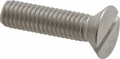 Value Collection - 3/8-16 UNC, 1-1/2" OAL Slotted Drive Machine Screw - Flat Head, Grade 18-8 Stainless Steel, Uncoated, Without Washer - Americas Industrial Supply