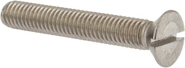 Value Collection - 3/8-16 UNC, 2-1/2" OAL Slotted Drive Machine Screw - Flat Head, Grade 18-8 Stainless Steel, Uncoated, Without Washer - Americas Industrial Supply