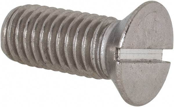 Value Collection - 1/2-13 UNC, 1-1/4" OAL Slotted Drive Machine Screw - Flat Head, Grade 18-8 Stainless Steel, Uncoated, Without Washer - Americas Industrial Supply