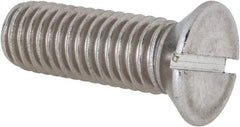 Value Collection - 1/2-13 UNC, 1-1/2" OAL Slotted Drive Machine Screw - Flat Head, Grade 18-8 Stainless Steel, Uncoated, Without Washer - Americas Industrial Supply