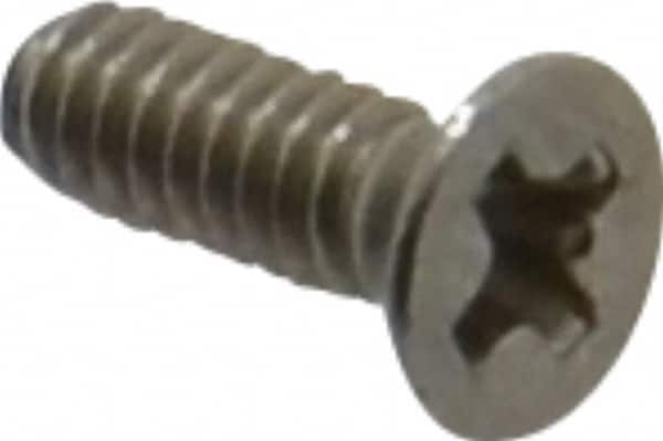 Value Collection - #2-56 UNC, 1/4" OAL Phillips Drive Machine Screw - Flat Head, Grade 18-8 Stainless Steel, Uncoated, Without Washer - Americas Industrial Supply