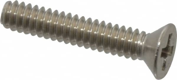 Value Collection - #4-40 UNC, 5/8" OAL Phillips Drive Machine Screw - Flat Head, Grade 18-8 Stainless Steel, Uncoated, Without Washer - Americas Industrial Supply