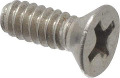 Value Collection - #6-32 UNC, 3/8" OAL Phillips Drive Machine Screw - Flat Head, Grade 18-8 Stainless Steel, Uncoated, Without Washer - Americas Industrial Supply
