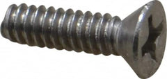 Value Collection - #6-32 UNC, 1/2" OAL Phillips Drive Machine Screw - Flat Head, Grade 18-8 Stainless Steel, Uncoated, Without Washer - Americas Industrial Supply
