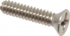 Value Collection - #6-32 UNC, 5/8" OAL Phillips Drive Machine Screw - Flat Head, Grade 18-8 Stainless Steel, Uncoated, Without Washer - Americas Industrial Supply