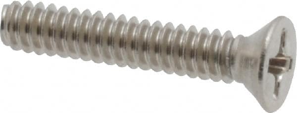 Value Collection - #6-32 UNC, 3/4" OAL Phillips Drive Machine Screw - Flat Head, Grade 18-8 Stainless Steel, Uncoated, Without Washer - Americas Industrial Supply