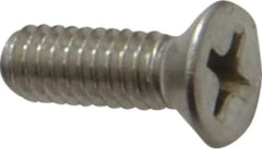 Value Collection - #8-32 UNC, 1/2" OAL Phillips Drive Machine Screw - Flat Head, Grade 18-8 Stainless Steel, Uncoated, Without Washer - Americas Industrial Supply