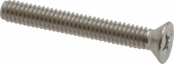 Value Collection - #8-32 UNC, 1-1/4" OAL Phillips Drive Machine Screw - Flat Head, Grade 18-8 Stainless Steel, Uncoated, Without Washer - Americas Industrial Supply