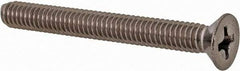 Value Collection - #8-32 UNC, 1-1/2" OAL Phillips Drive Machine Screw - Flat Head, Grade 18-8 Stainless Steel, Uncoated, Without Washer - Americas Industrial Supply