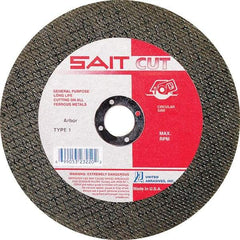 Sait - 4-1/2" 30 Grit Aluminum Oxide Cutoff Wheel - 5/64" Thick, 7/8" Arbor, 13,300 Max RPM, Use with Angle Grinders - Americas Industrial Supply