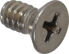 Value Collection - #10-24 UNC, 3/8" OAL Phillips Drive Machine Screw - Flat Head, Grade 18-8 Stainless Steel, Uncoated, Without Washer - Americas Industrial Supply