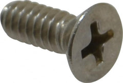 Value Collection - #10-24 UNC, 1/2" OAL Phillips Drive Machine Screw - Flat Head, Grade 18-8 Stainless Steel, Uncoated, Without Washer - Americas Industrial Supply