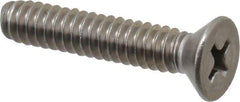 Value Collection - #10-24 UNC, 1" OAL Phillips Drive Machine Screw - Flat Head, Grade 18-8 Stainless Steel, Uncoated, Without Washer - Americas Industrial Supply