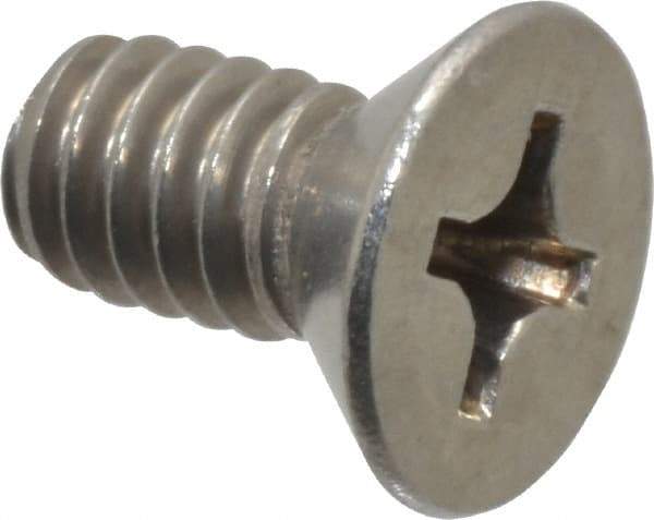 Value Collection - 1/4-20 UNC, 1/2" OAL Phillips Drive Machine Screw - Flat Head, Grade 18-8 Stainless Steel, Uncoated, Without Washer - Americas Industrial Supply
