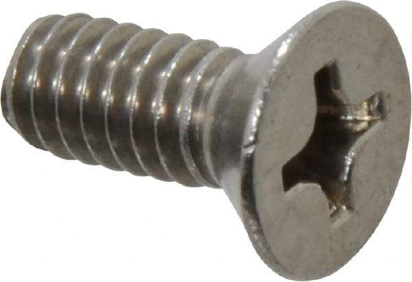 Value Collection - 1/4-20 UNC, 5/8" OAL Phillips Drive Machine Screw - Flat Head, Grade 18-8 Stainless Steel, Uncoated, Without Washer - Americas Industrial Supply