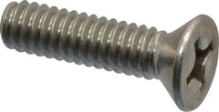 Value Collection - 1/4-20 UNC, 1" OAL Phillips Drive Machine Screw - Flat Head, Grade 18-8 Stainless Steel, Uncoated, Without Washer - Americas Industrial Supply