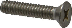 Value Collection - 1/4-20 UNC, 1-1/4" OAL Phillips Drive Machine Screw - Flat Head, Grade 18-8 Stainless Steel, Uncoated, Without Washer - Americas Industrial Supply